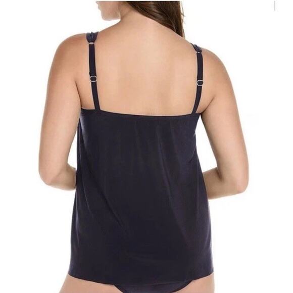 NWT Miraclesuit Size 8 Illusionists Mirage Underwire Tankini Top Midnight Blue - Picture 3 of 5